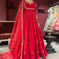 Designer Regal Red Anarkali with Golden Embroidery