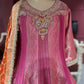 Grand Designer Ornate Pink Anarkali with Orange Dupatta