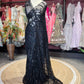 Midnight Black Sequin Embroidered Net Saree – Elegant Party Wear