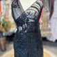 Midnight Black Sequin Embroidered Net Saree – Elegant Party Wear