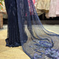 Midnight Navy Blue Sequin Saree – Glamorous Party & Evening Wear