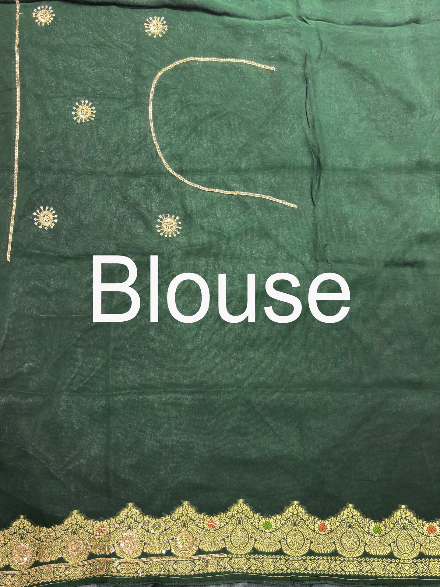 Elegant Green Bandhani Saree with Heavy Zari Embroidery & Designer Border