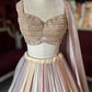 Multicolour Gold Banarasi Lehenga with Embellished Blouse & Dupatta