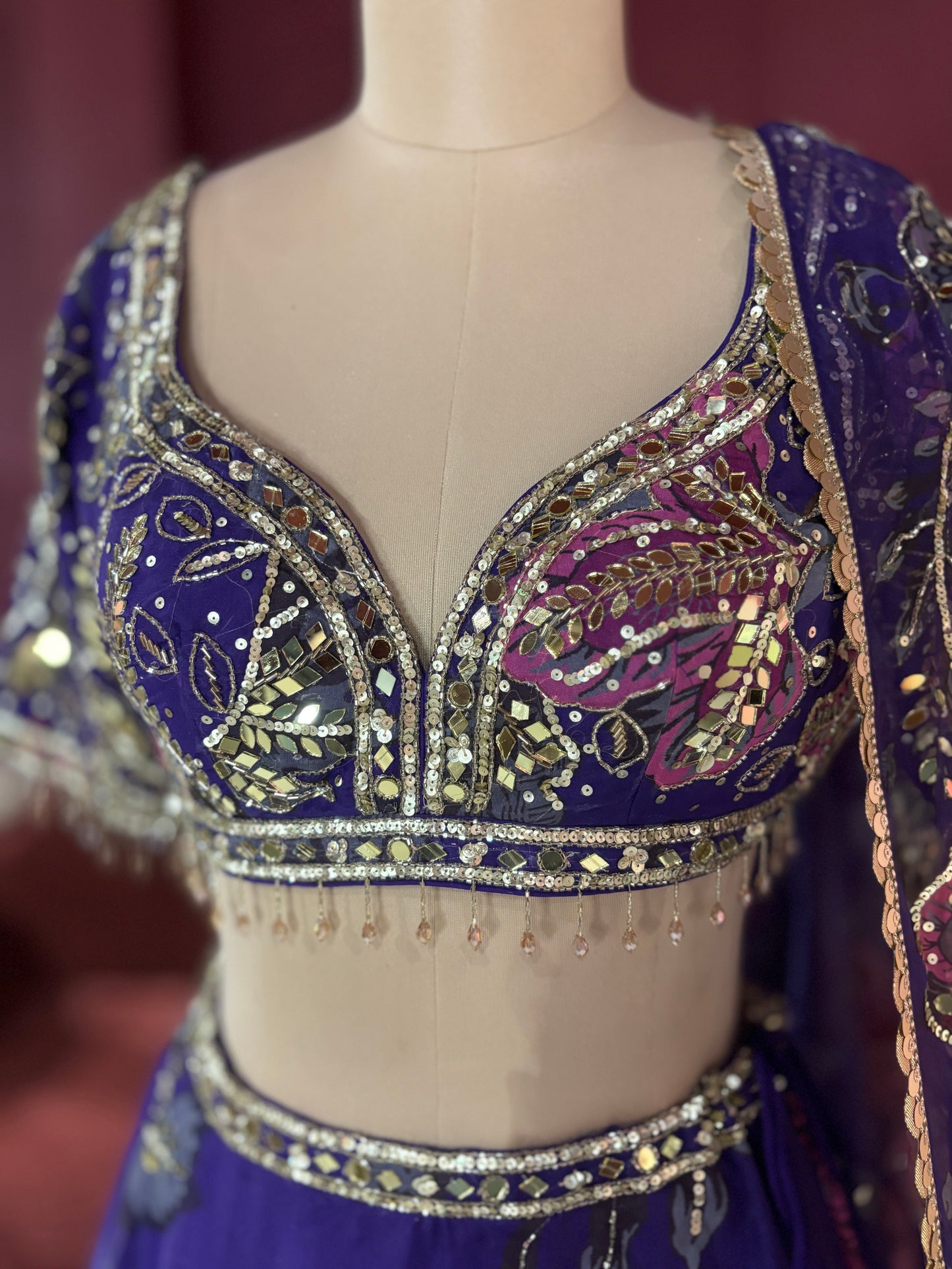 Grand Designer Floral Print Lehenga With Designer Blouse