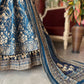 Deep Teal Blue Gold Embroidered Lehenga with Matching Dupatta