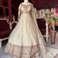 Ivory Gold Embroidered Anarkali Gown with Dupatta