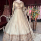 Ivory Gold Embroidered Anarkali Gown with Dupatta