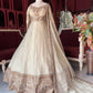 Ivory Gold Embroidered Anarkali Gown with Dupatta