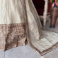 Ivory Gold Embroidered Anarkali Gown with Dupatta