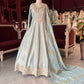 Ice Blue & Gold Embroidered Anarkali Gown with Dupatta