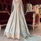 Ice Blue & Gold Embroidered Anarkali Gown with Dupatta