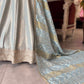 Ice Blue & Gold Embroidered Anarkali Gown with Dupatta