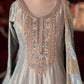 Ice Blue & Gold Embroidered Anarkali Gown with Dupatta