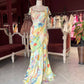 Pastel Multicolor Printed Draped Saree with Embellished Blouse