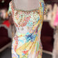 Pastel Multicolor Printed Draped Saree with Embellished Blouse