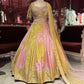 Multicolour & Blush Pink Embroidered Lehenga Choli with Dupatta