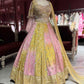 Multicolour & Blush Pink Embroidered Lehenga Choli with Dupatta