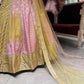 Multicolour & Blush Pink Embroidered Lehenga Choli with Dupatta