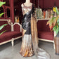 Black, Gold & Silver Sequin Designer Saree with Matching Blouse