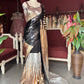 Black, Gold & Silver Sequin Designer Saree with Matching Blouse