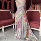 Mauve Floral Embroidered Saree with Embellished Blouse