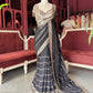 Black Mirror Work Saree with Embellished Designer Blouse