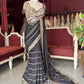 Black Mirror Work Saree with Embellished Designer Blouse
