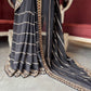 Black Mirror Work Saree with Embellished Designer Blouse