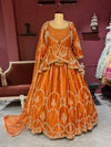 Orange Colour Silk Designer Lehenga With Jacket