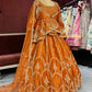 Orange Colour Silk Designer Lehenga With Jacket