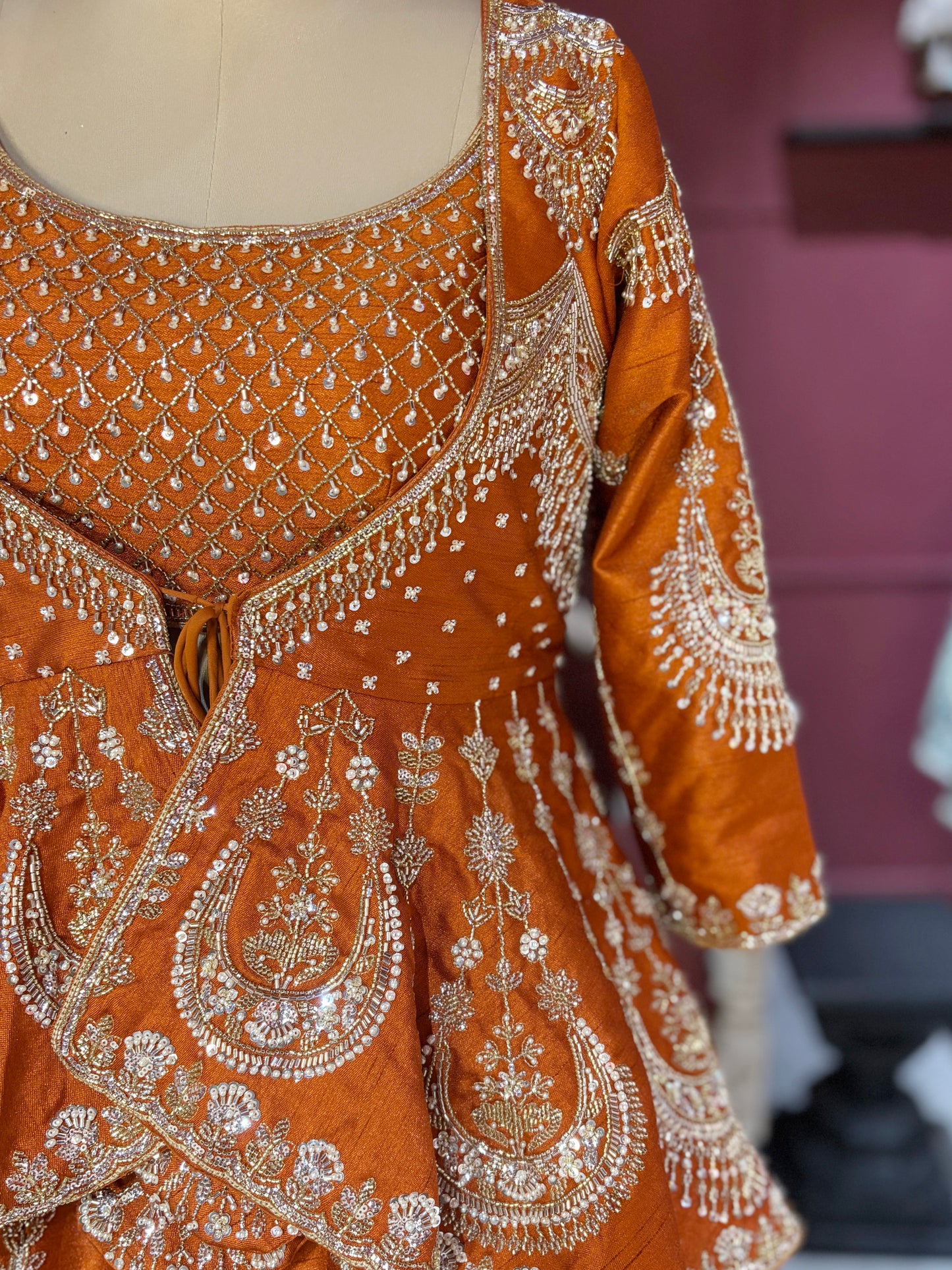 Orange Colour Silk Designer Lehenga With Jacket