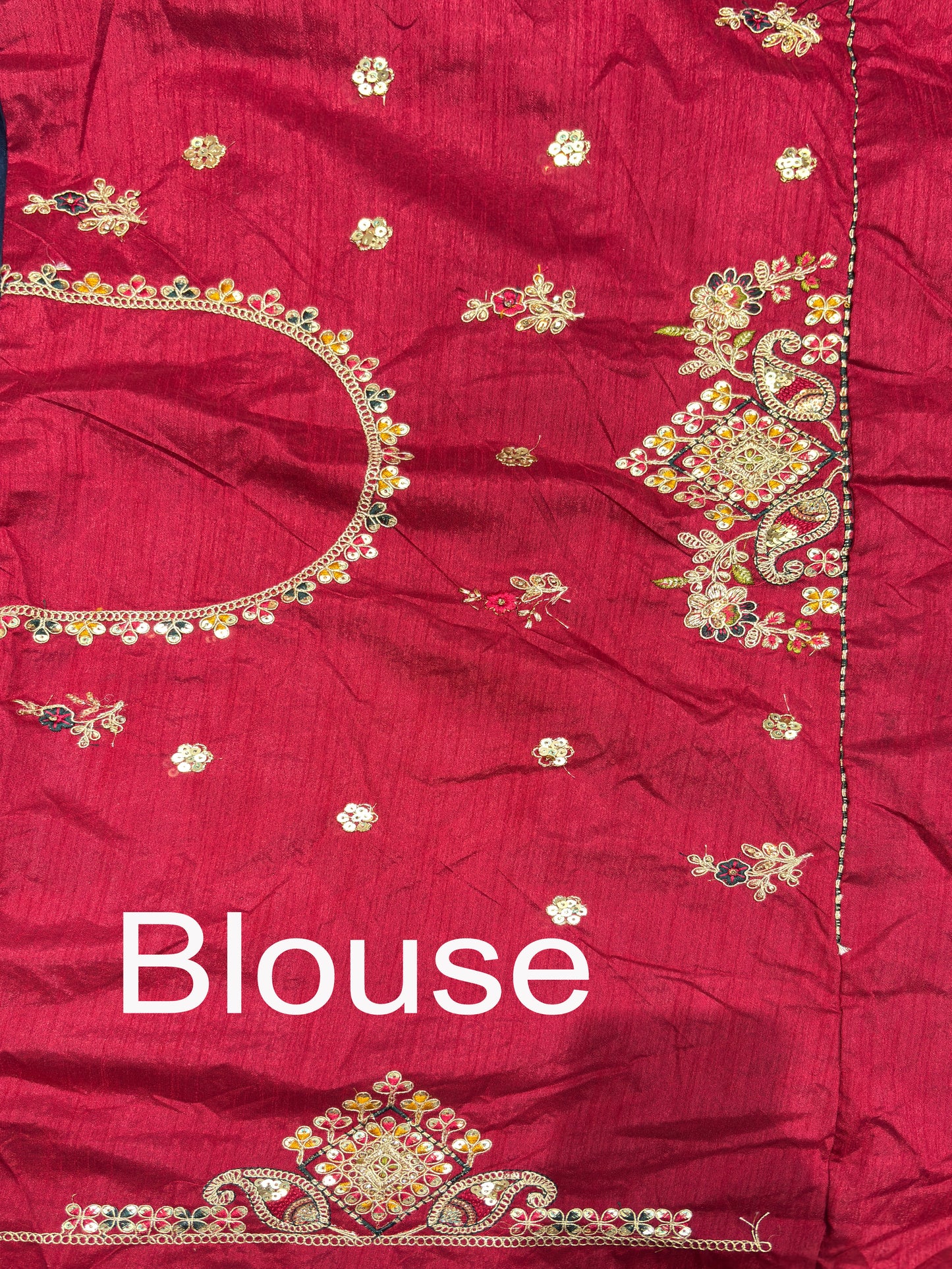 Gajji Silk Navy Blue Saree with Ornate Gold Embroidery