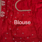 Gajji Silk Red Colour Saree with Ornate Floral Embroidery