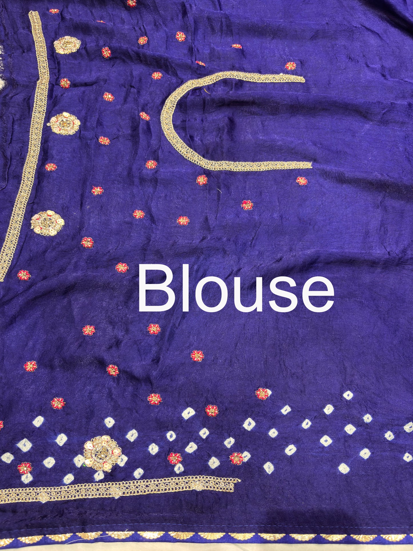 Gajji Silk Royal Blue Saree with Golden Bird Embroidery
