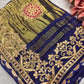Gajji Silk Royal Blue Colour Saree with Ornate Floral Motifs
