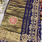 Gajji Silk Royal Blue Colour Saree with Ornate Floral Motifs