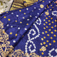Gajji Silk Royal Blue Colour Saree with Ornate Floral Motifs
