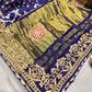 Gajji Silk Royal Blue Colour Saree with Ornate Floral Motifs