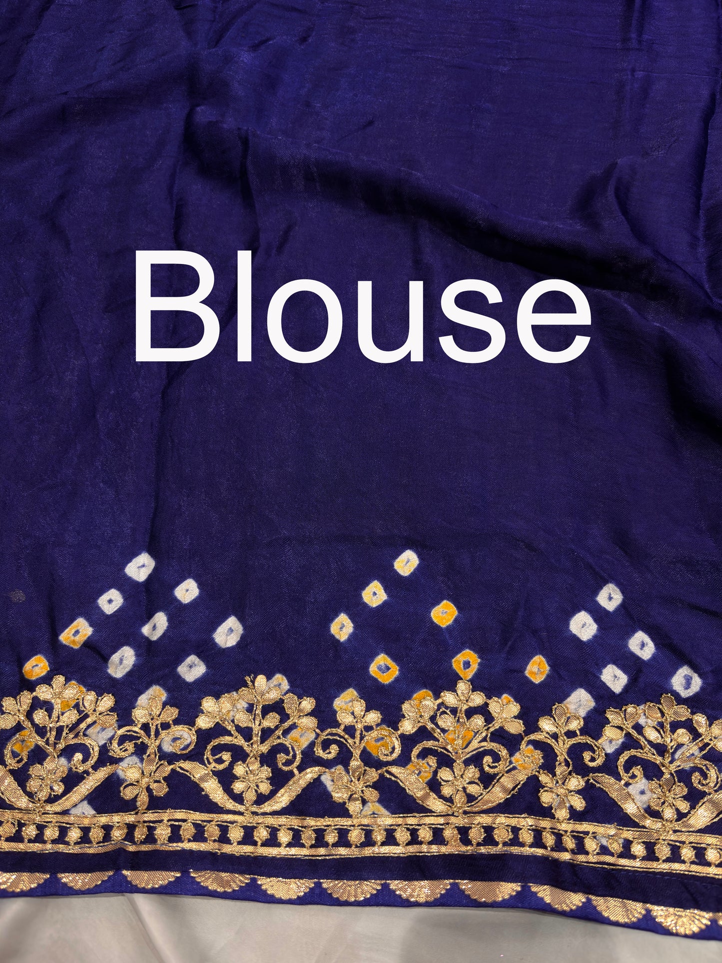Gajji Silk Royal Blue Colour Saree with Ornate Floral Motifs