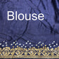 Gajji Silk Designer Saree with Navy Blue Floral Border