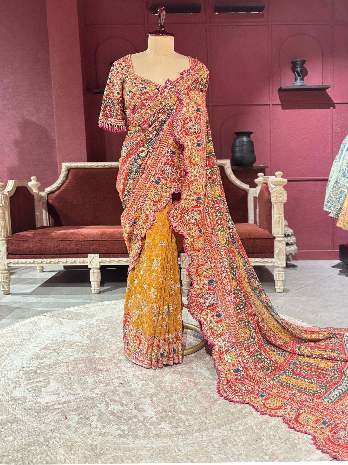 Grand Designer Georgette Saree with Ornate Embroidery