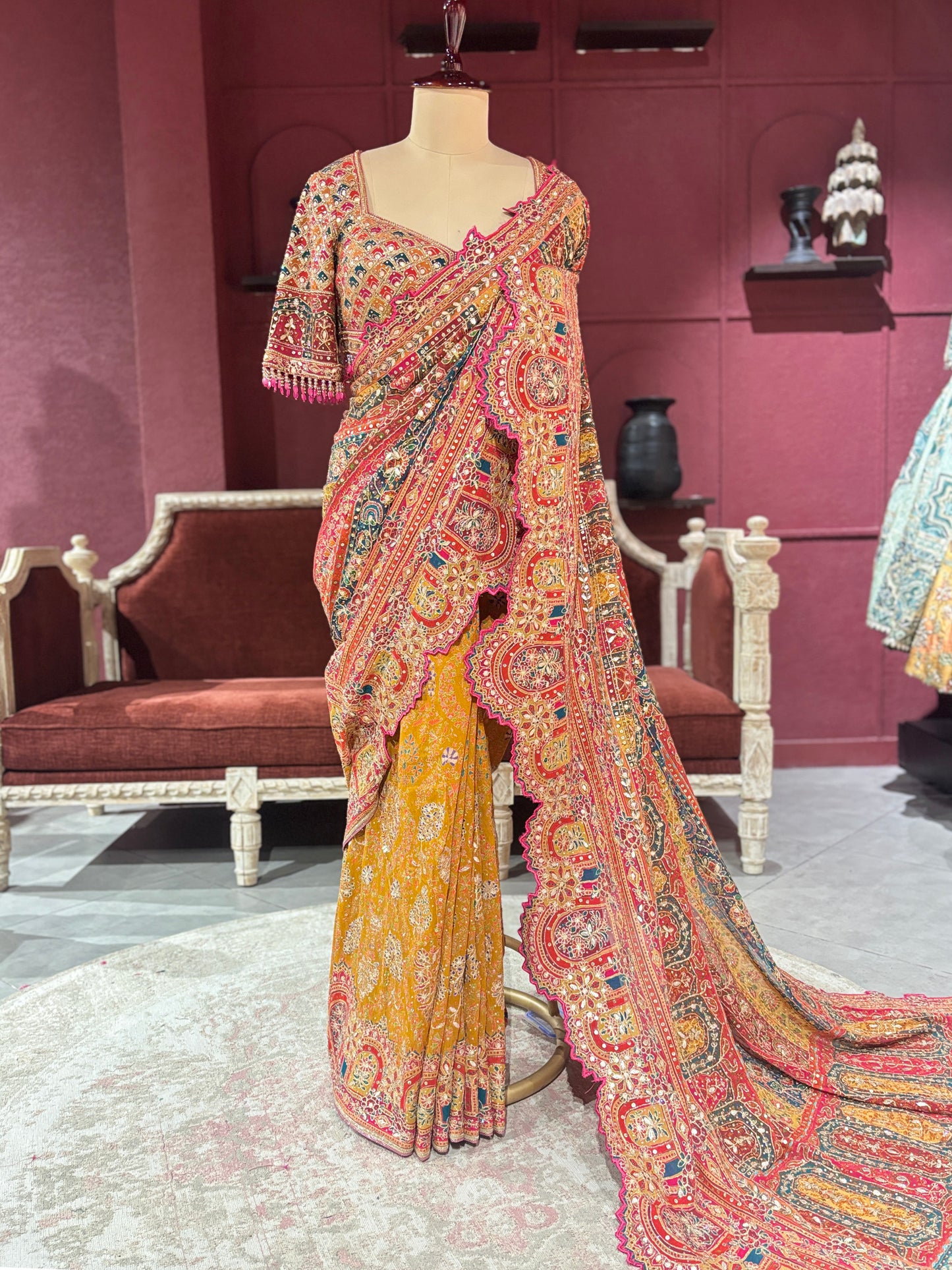 Grand Designer Georgette Saree with Ornate Embroidery