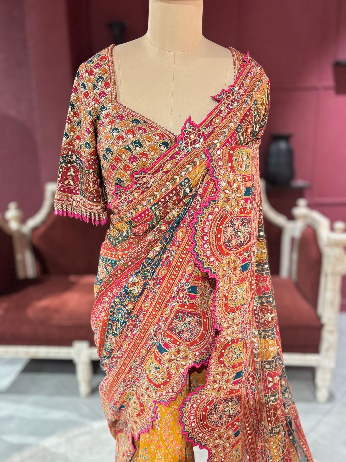 Grand Designer Georgette Saree with Ornate Embroidery
