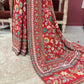Designer Chinon Saree with Multicolor Floral Embroidery