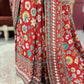 Designer Chinon Saree with Multicolor Floral Embroidery