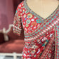 Designer Chinon Saree with Multicolor Floral Embroidery