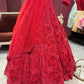 Red Colour Hand Embroidered Lehenga With Designer Blouse