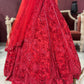Red Colour Hand Embroidered Lehenga With Designer Blouse