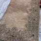 Golden Silk Saree with Ornate Bird Embroidery