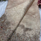 Golden Silk Saree with Ornate Bird Embroidery
